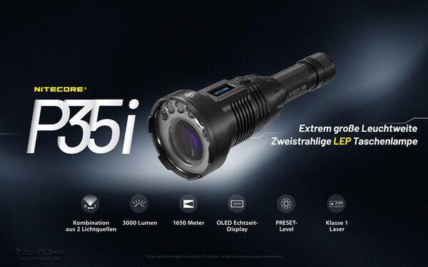 Nitecore P35i - LED und Laser-Licht 