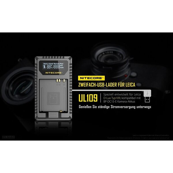 Nitecore UL109 - für Leica Cameras 