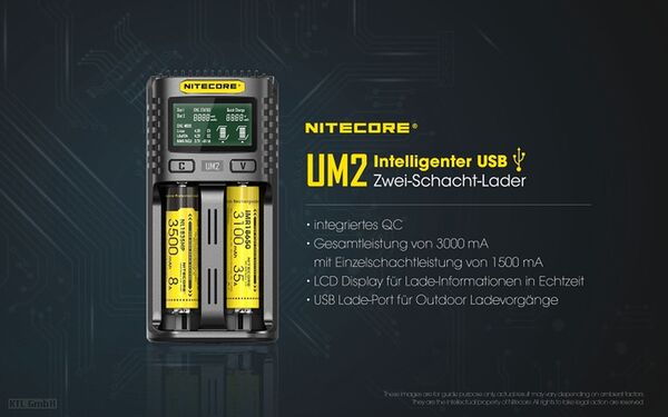 Nitecore UM2 USB-Ladegerät 