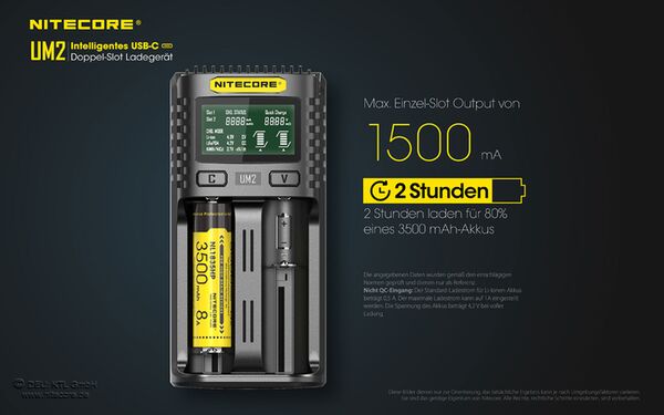 Nitecore UM2 USB-Ladegerät 