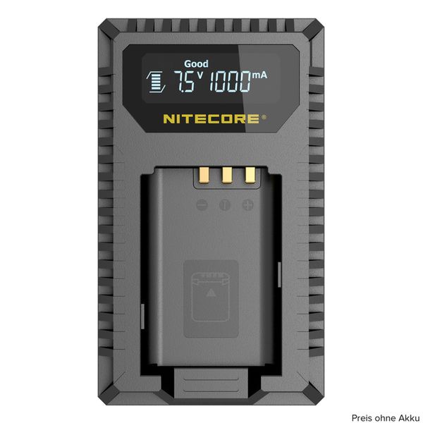 Nitecore USB-Ladegerät mit LCD-Display  FX1 für Fujifilm NP-W126 / NP-W126S