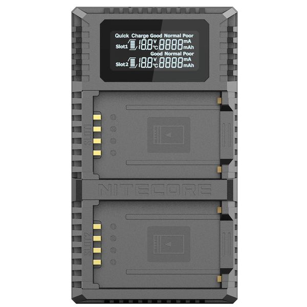 Nitecore USB-Ladegerät mit LCD-Display  FX2PRO für Fujifilm NP-T125
