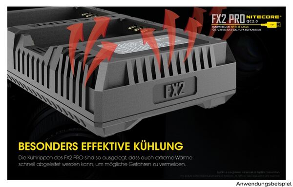 Nitecore USB-Ladegerät mit LCD-Display  FX2PRO für Fujifilm NP-T125