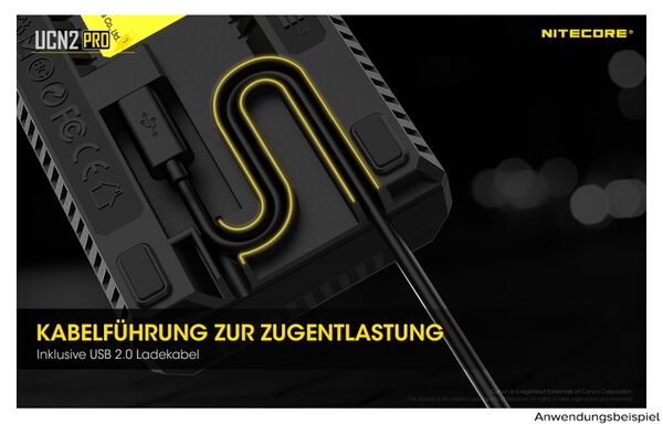 Nitecore USB-Ladegerät mit LCD-Display  UCN2PRO für Canon LP-E6N