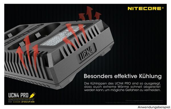 Nitecore USB-Ladegerät mit LCD-Display  UCN4PRO für Canon LP-E4 / LP-E4N