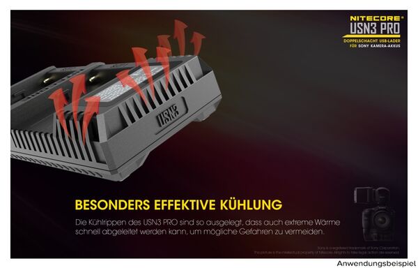 Nitecore USB-Ladegerät mit LCD-Display  USN3PRO für Sony NP-F750