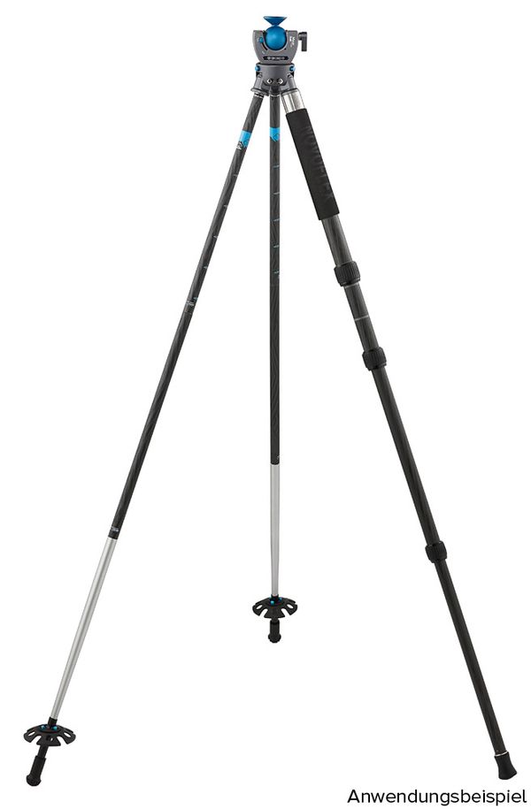 Novoflex 2xQuadroLeg Falt-Wanderstock, Version III, Carbon, Titanal, Rocksleeve 