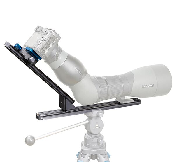 Novoflex Kamerahalterung QPL-SCOPE A Digiscoping Stützbrücke für Spektive mit Winkeleinblick 