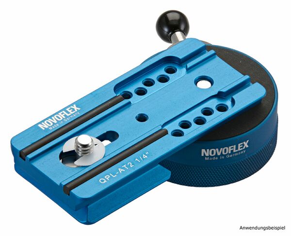 Novoflex Klemmplatte mit Verdrehschutz 80mm und 1/4 Zoll Gewinde für Gurtanschluß, quadratisches Profil 