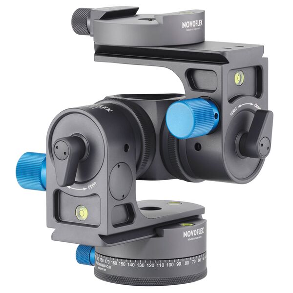 Novoflex Modularer Getriebeneiger KOPF² Pro Kit mit Kupplung, Panoramadrehung-Q u. 2x Feineinstellgriffen 