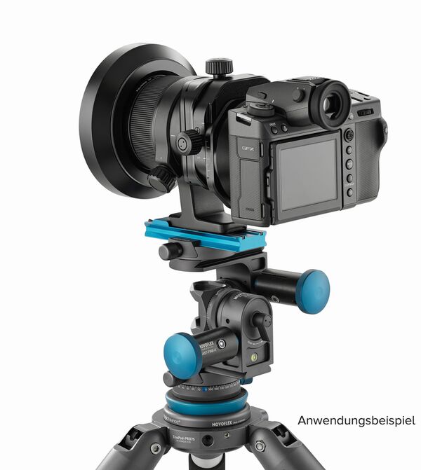 Novoflex Modularer Getriebeneiger KOPF² Pro Kit mit Kupplung, Panoramadrehung-Q u. 2x Feineinstellgriffen 