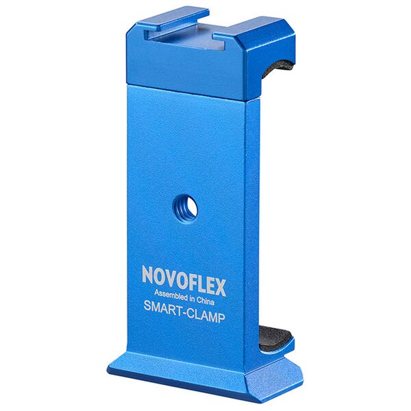 Novoflex Smart-CLAMP Smartphone-Klemme 85mm, mit Zubehörschuh + Blitzschuh Adapter 