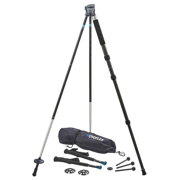 Novoflex TrioBalance mit Wanderstockbeinen, Set bestehend aus: TRIOBAL, 2x QLEG Walk III, 1x QLEG C2844, 3x QLEG A1010, Einbeinadapter und Tasche 