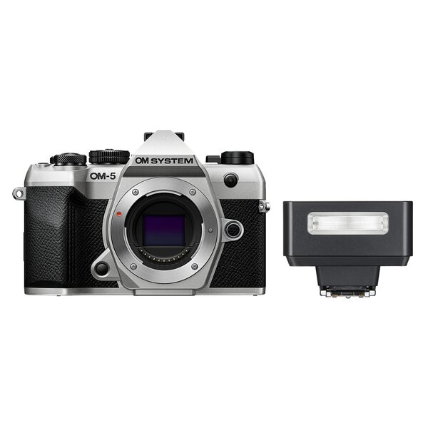 OM SYSTEM OM-5 II + Godox iT20  silber