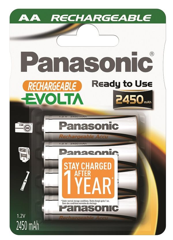 Panasonic Akku Rechargeable Evolta Mignon 4 Stück 2450 mAh 