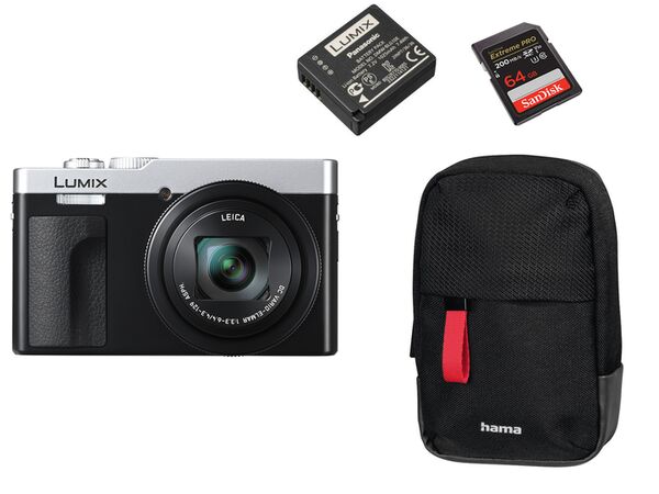 Panasonic DMC-TZ99 + DMW-BLG 10E + Matera 90M +SD Karte 64 GB  schwarz/silber