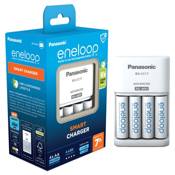 Panasonic eneloop BQCC17 inkl. 4xAA 2000 mAh, Advanced Charger 