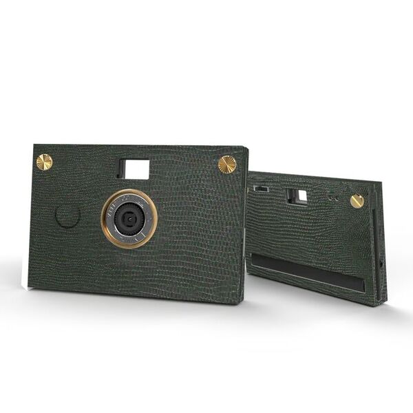 Paper Shoot Camera Bundle - Leather Texture Case  Spruce Green