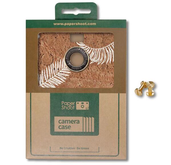 Paper Shoot Cork Case  Palm Leaf