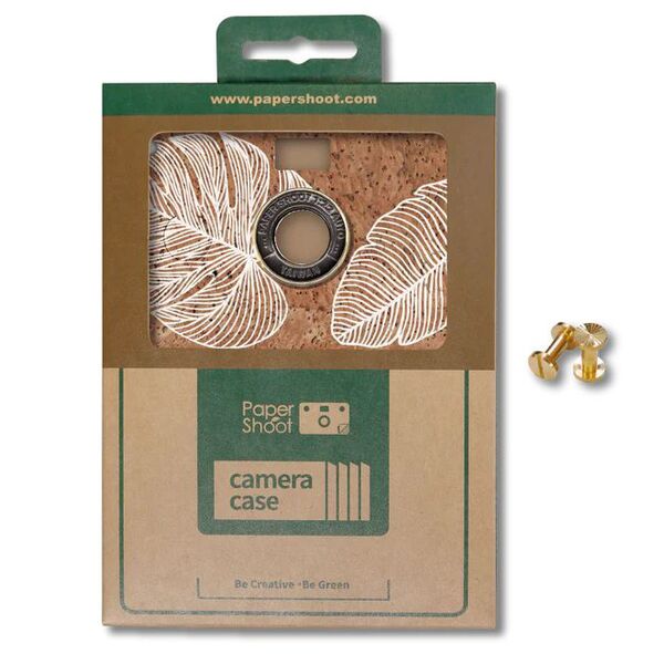 Paper Shoot Cork Case  White Leaf