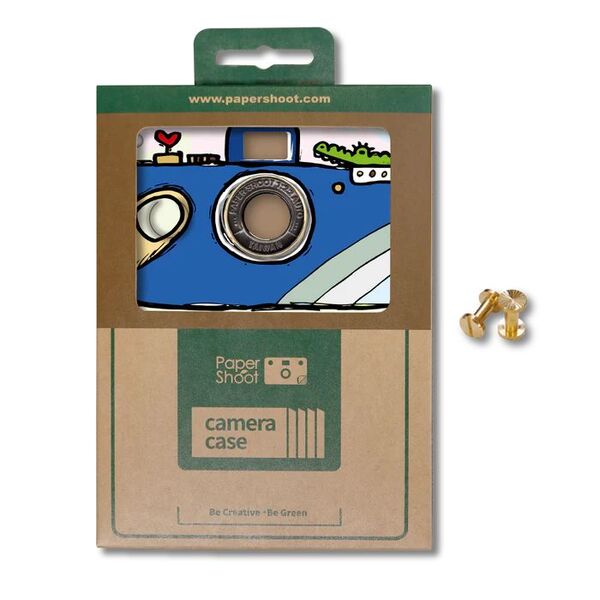 Paper Shoot Hand Drawing  Paper Case  Blue