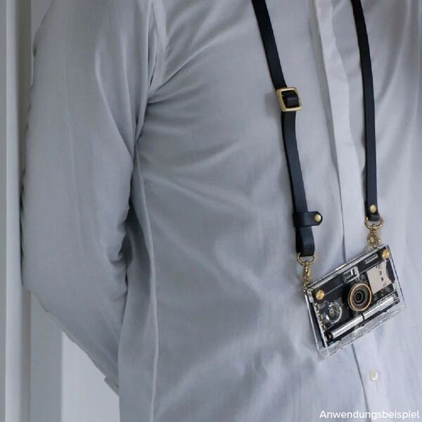 Paper Shoot Leather Strap  Black