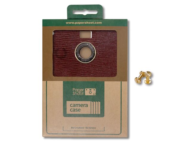 Paper Shoot Leather Texture Case  Burgundy Red