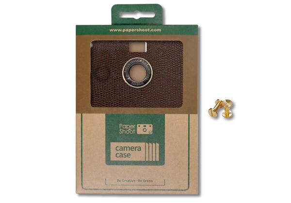 Paper Shoot Leather Texture Case  Dark Camel Brown