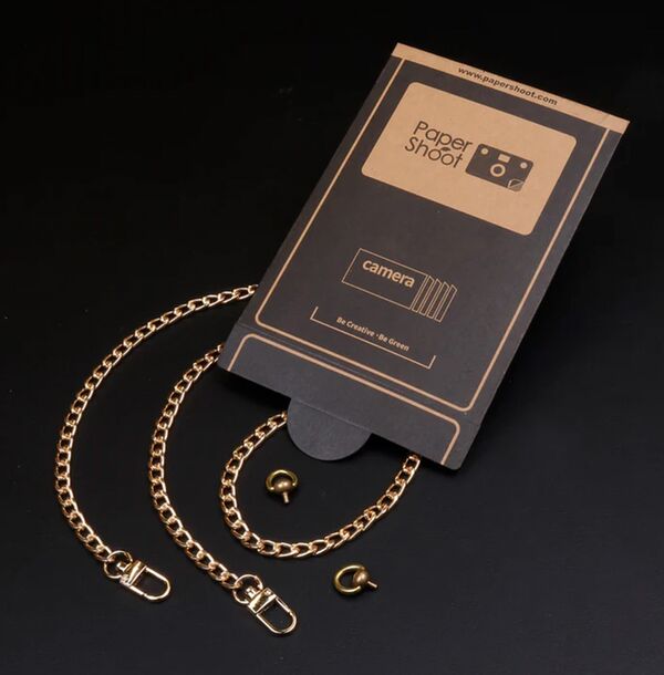 Paper Shoot Metal Strap  Gold