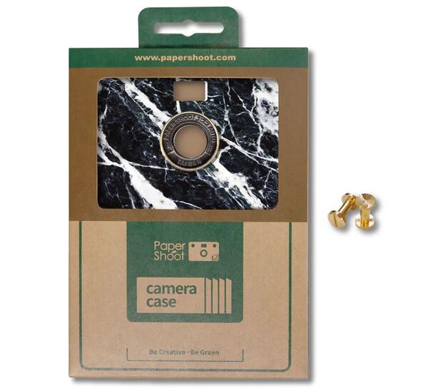 Paper Shoot Stone Pattern Paper Case  Nero Maruina
