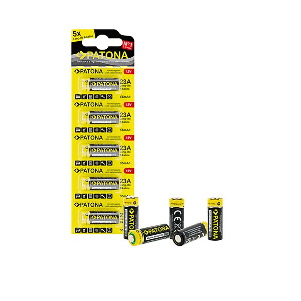Patona 5 pieces 12V alkaline Akku 23A A23 V23GA E11A MN21 