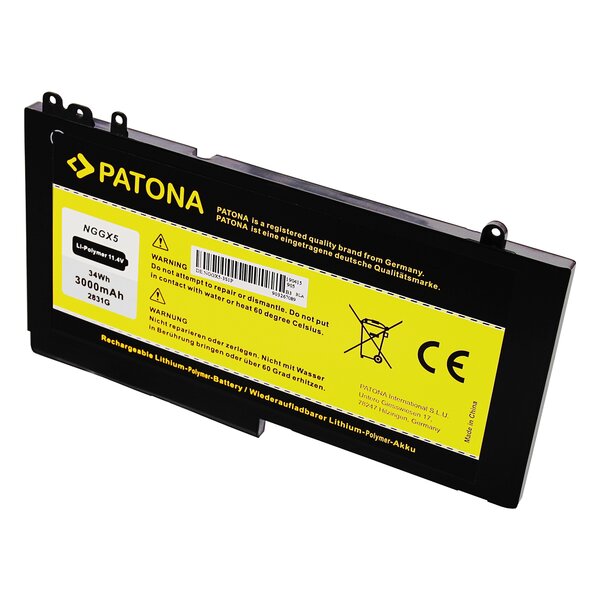 Patona Akku für Dell Latitude Serie E5270 12 12 5000 12 5000 Serie-E5270 12-E5270 Serie 0RDRH9 NGGX5 RDRH9 11.4V 