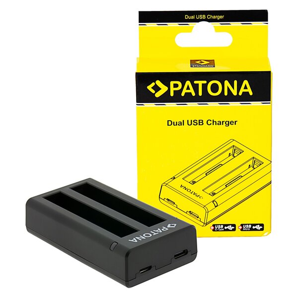 Patona dual charger für Insta360 X4 CINSBBMA incl. USB-C cable 