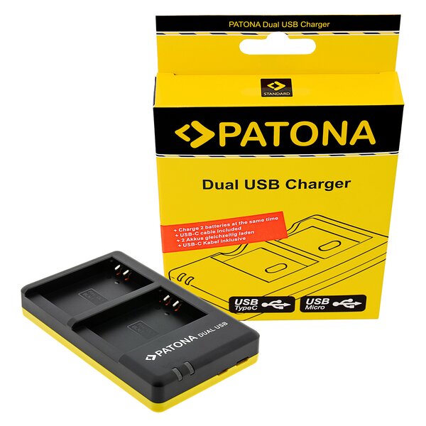 Patona Dual fast Ladegerät für Olympus PS-BLN1 incl. USB-C Kabel 
