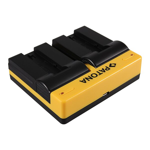 Patona Dual Ladegerät für Konica Minolta Samsung NP-700 Dimage DGX50K DG-X50-K DGX50R inkl. Micro-USB 