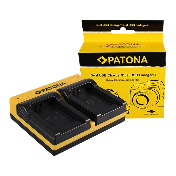 Patona Dual Ladegerät für Oregon ICP103446 Scientific ATC9K inkl. Micro-USB Kabel 