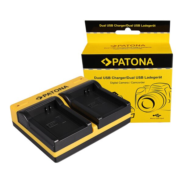 Patona Dual Ladegerät für Samsung BP-90A HMX HMXE100P HMX-E100P HMXE10BP HMX-E10BP inkl. Micro-USB Ka 