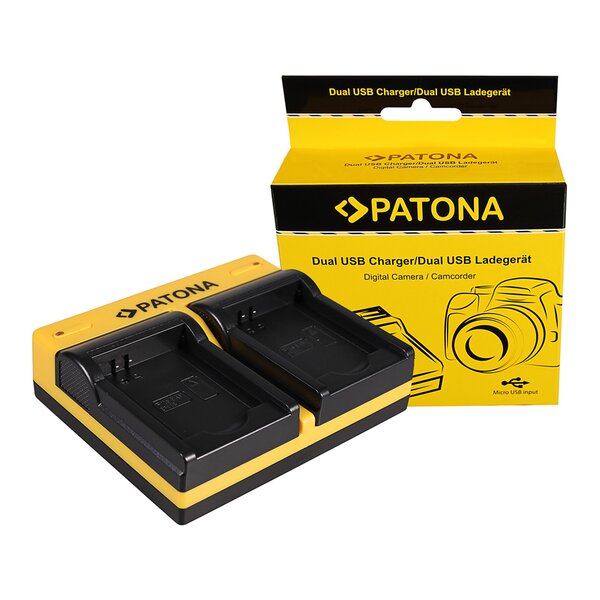 Patona Dual Ladegerät für Samsung BP88B MV900 MV900F inkl. Micro-USB Kabel 