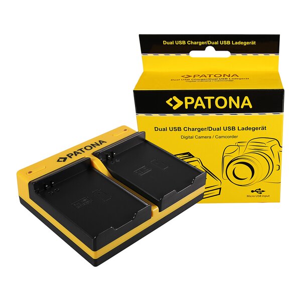 Patona Dual Ladegerät für Samsung EB-F1A2GBU I519 I569 I579 I8150 i8150 W i9050 i9100 inkl. Micro-USB 