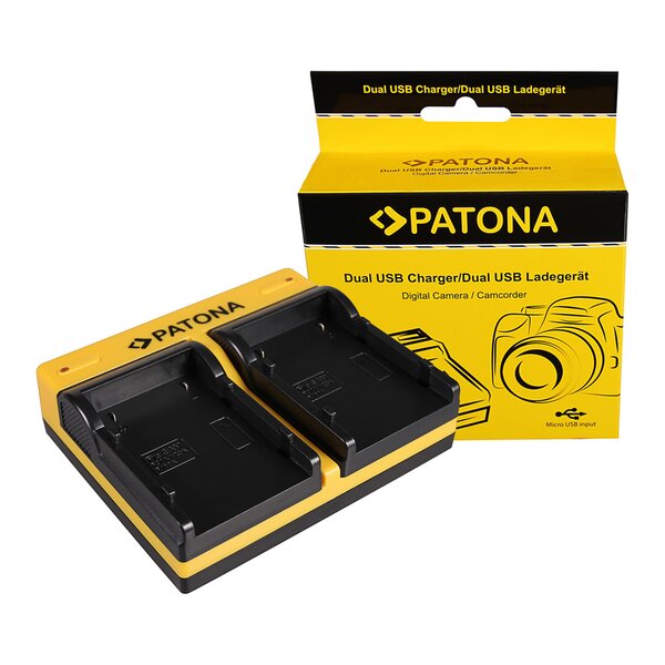 Patona Dual Ladegerät für Samsung SB-P90A SC SC105L SC-105L SCM105 SC-M105 SCM105S incl. Micro-USB Kabel 