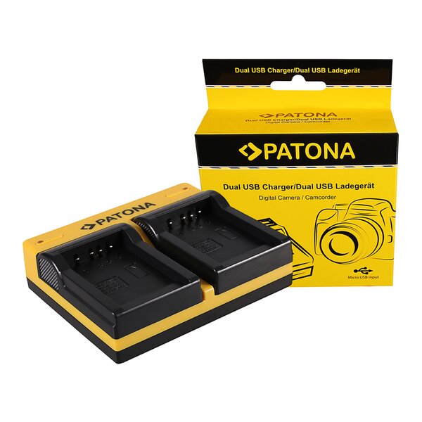 Patona Dual Ladegerät für Samsung SLB-0837B IA-BH130C IA-BH130LB Digimax i85 L74 wide incl. Micro-USB Kabel 