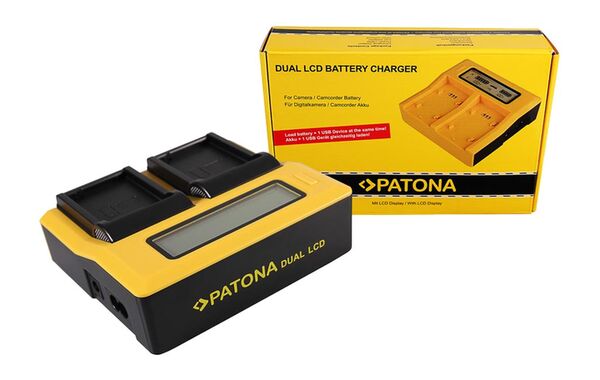 Patona Dual LCD USB Ladegerät für Canon  BLD10E