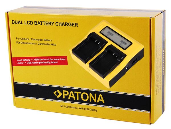 Patona Dual LCD USB Ladegerät für Canon  BLD10E