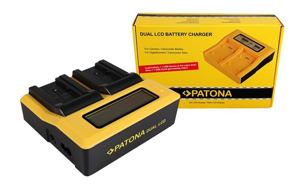 Patona Dual LCD USB Ladegerät für Canon  BP-718 727	   