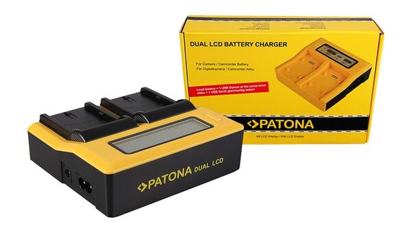 Patona Dual LCD USB Ladegerät für Canon  BP508 BP-508 BP512 BP-512 BP522 BP-522