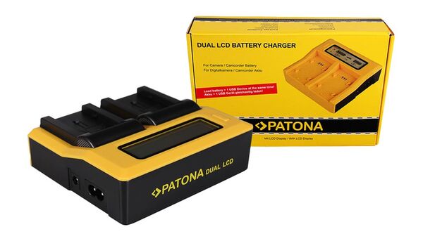 Patona Dual LCD USB Ladegerät für Canon  BP808 BP-808 BP819 BP-819 BP820 BP-820