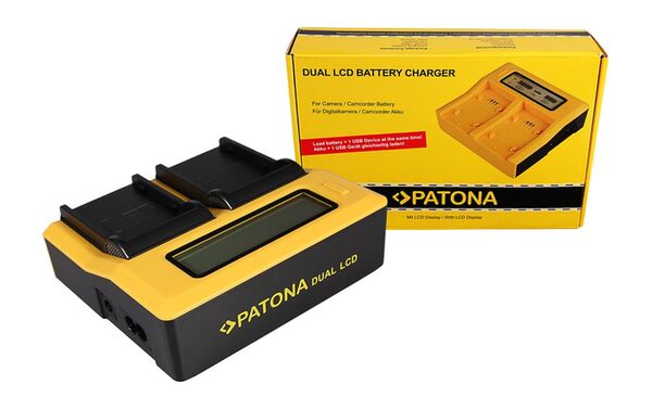 Patona Dual LCD USB Ladegerät für Canon  BP911 BP-911 BP914 BP-914 BP915 BP-915
