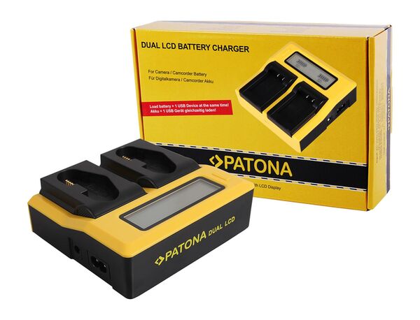 Patona Dual LCD USB Ladegerät für Canon  LP-E4 LP-E19