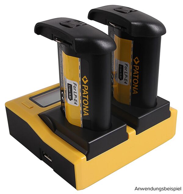 Patona Dual LCD USB Ladegerät für Canon  LP-E4 LP-E19