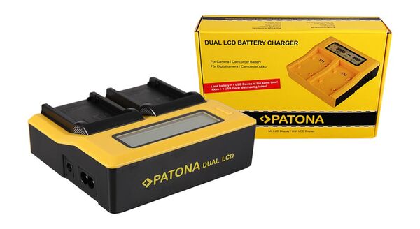 Patona Dual LCD USB Ladegerät für Canon  LPE8 LP-E8